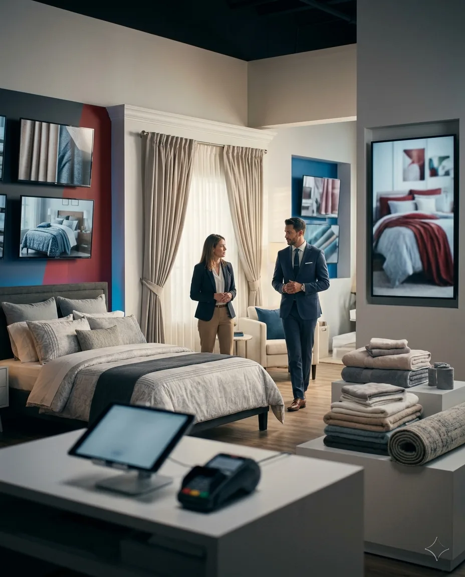 Smartweb supporting the IT systems of a New York home-textiles business — design studio, mill floor, and showroom