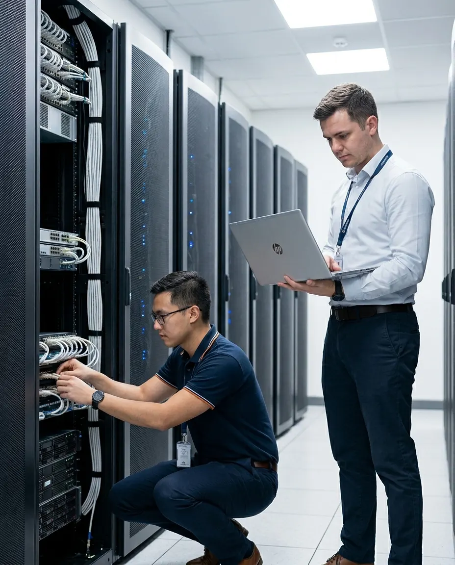 Smartweb engineers managing server and network infrastructure for New York and Long Island businesses